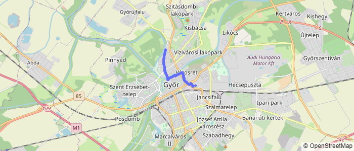 Figure 4: Test route for road surface classification